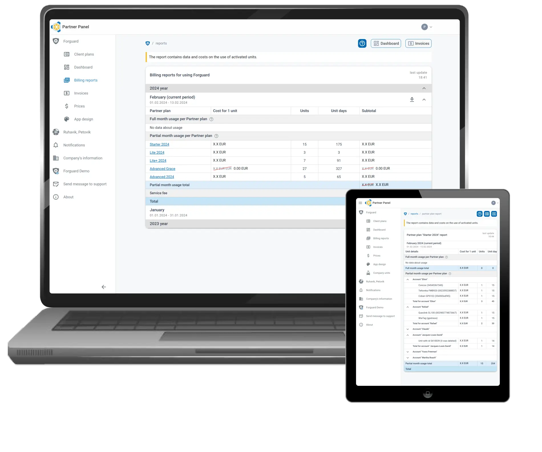 Feature slide Detailed billing reports